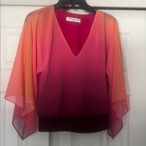 Amanda Uprichard Pink Asymmetrical Relaxed Blouse